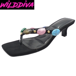 ABLE-32 WHOLESALE WOMEN'S LOW KITTEN HEEL SANDALS