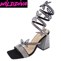 ADAMS-07 WHOLESALE WOMEN'S SLINKY STYLE BUTTERFLY HEEL SANDALS (NUBUCK)
