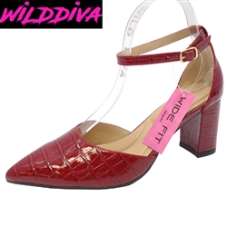 *WIDE FIT* AMIYA-36W WHOLESALE WOMEN'S POINTED TOE PUMPS