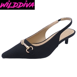 AURA-12 WHOLESALE WOMEN'S LOW KITTEN HEEL PUMPS