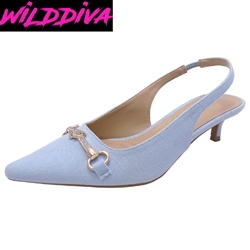 AURA-12 WHOLESALE WOMEN'S LOW KITTEN HEEL PUMPS ***LOW STOCK