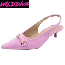 AURA-12 WHOLESALE WOMEN'S LOW KITTEN HEEL PUMPS