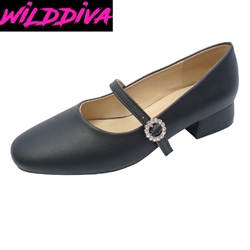 BEVERLY-01 WOMEN'S LOW HEEL MARY JANE PUMPS (PU)