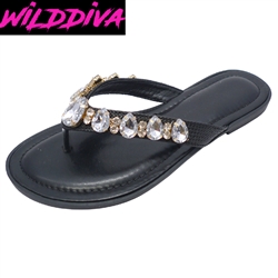 BRANCE-07 WHOLESALE WOMEN'S FLAT THONG SANDALS