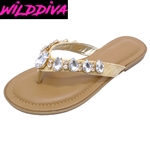 BRANCE-07 WHOLESALE WOMEN'S FLAT THONG SANDALS