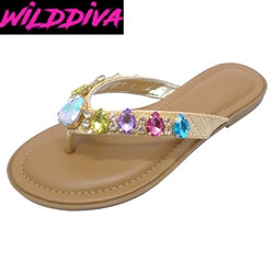 BRANCE-07 WHOLESALE WOMEN'S FLAT THONG SANDALS