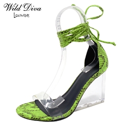 *SOLD OUT*FRANCY-12 WOMEN'S HIGH LUCITE WEDGES