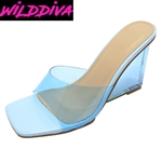 FRANKIE-05A WOMEN'S HIGH LUCITE WEDGES *VERY LOW STOCK