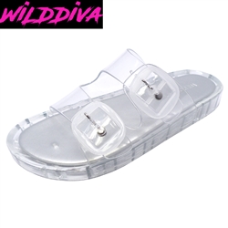 GELSI-01 WHOLESALE WOMEN'S JELLY FOOTBED SANDALS ***VERY LOW STOCK