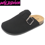 MATCHA-07 WHOLESALE WOMEN'S FASHION FOOTBED CLOG SANDALS (NUBUCK)