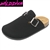 MATCHA-51 WHOLESALE WOMEN'S FASHION FOOTBED CLOG SANDALS (NUBUCK)