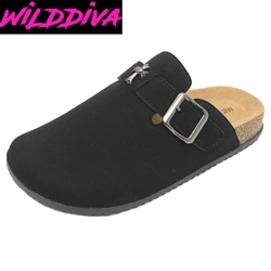 MATCHA-51 WHOLESALE WOMEN'S FASHION FOOTBED CLOG SANDALS (NUBUCK)