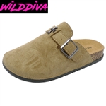 MATCHA-51 WHOLESALE WOMEN'S FASHION FOOTBED CLOG SANDALS (SUEDE)