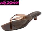 ROMANIA-01 WHOLESALE WOMEN'S JELLY KITTEN HEEL SANDALS