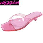 ROMANIA-01 WHOLESALE WOMEN'S JELLY KITTEN HEEL SANDALS ***VERY LOW STOCK