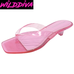 ROMANIA-01 WHOLESALE WOMEN'S JELLY KITTEN HEEL SANDALS ***VERY LOW STOCK