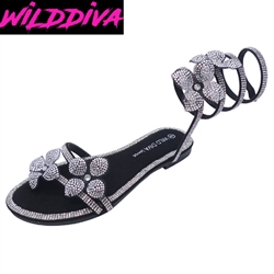 ROO-27 WHOLESALE WOMEN'S SLINKY STYLE FLAT SANDALS