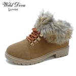 ROYAL-05 WHOLESALE WOMEN'S FUR LUG SOLE BOOTS