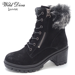 UNO-01 WHOLESALE WOMEN'S LUG SOLE BOOTS *GENUINE SUEDE