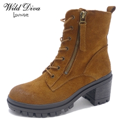 UNO-02 WHOLESALE WOMEN'S LUG SOLE BOOTS *GENUINE SUEDE