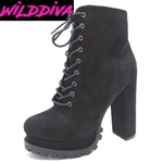 VIVIAN-01 WHOLESALE WOMEN'S LUG SOLE BOOTS (FAUX SUEDE)