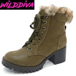 WALTON-01 WHOLESALE WOMEN'S LUG SOLE ANKLE BOOTS